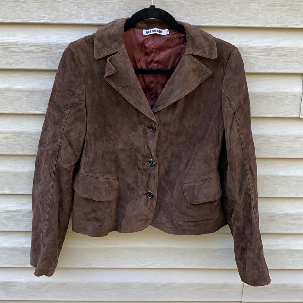 Jil Sander | Brown Leather Button Down Jacket size 38 US size 6